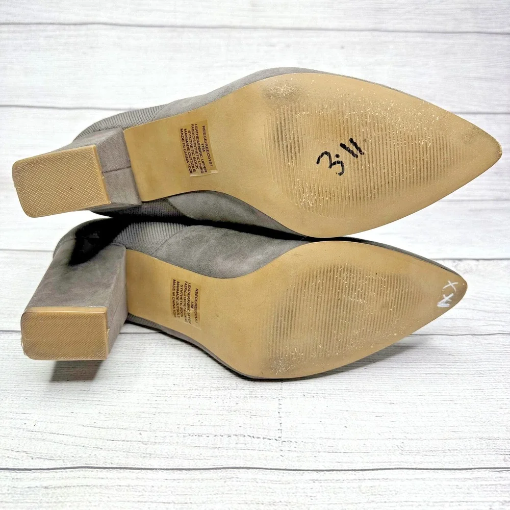 Steve Madden Booties Womens 11 Gray Suede Remy Pointed Toe Ankle Knit‎ Boots